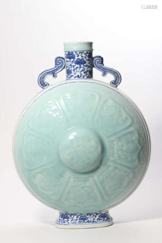 Celadon Glaze Eight Immortals Moon Flask