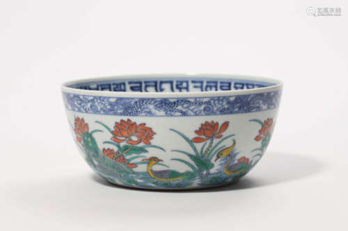 Doucai Glaze Lotus Pond Bowl