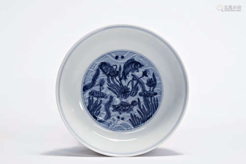 Blue And White Dragon Plate