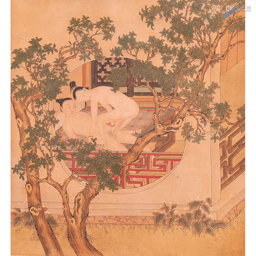 Chinese Erotic Painting Silk, Anonymous