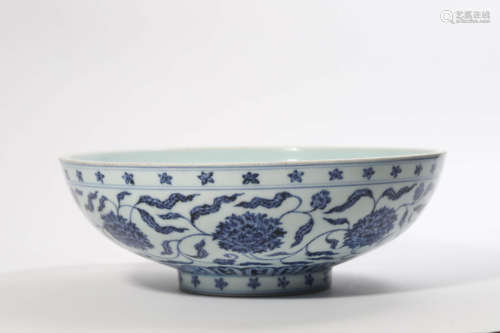 Blue And White Floral Bowl