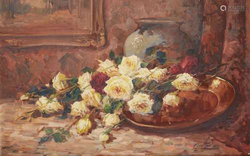 TERLOW Kees (1890-1948)<br />
Nature morte aux roses<br />
H...