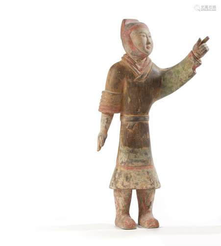 Chine, dans le style des Han<br />
Statue de guerrier en ter...