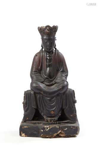 Chine du sud, XIXe siècle<br />
Statuette de Guanyin en bois...