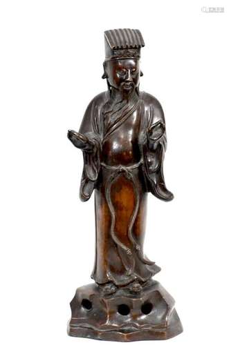 Chine, XIXe siècle, de style Ming<br />
Statuette en bronze ...