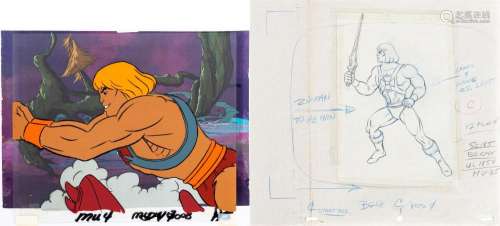 HE MAN, Mixed lot - Preparatory sketch and animation cel