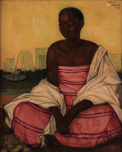 35. André MAIRE (1898-1984) Femme de Madagascar à la tortue ...