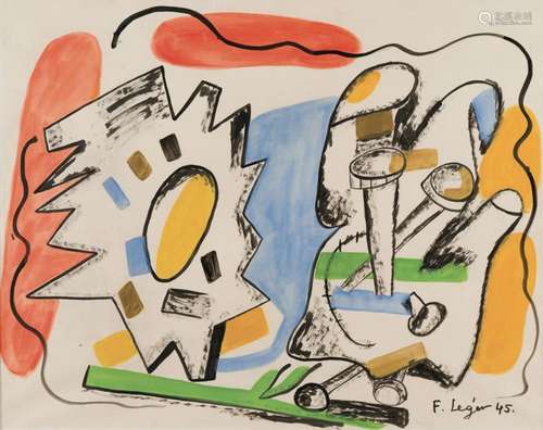 37. Fernand LEGER (1881-1955) Paysage au tournesol