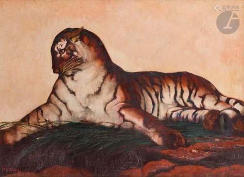 Maurice Jaubert de BECQUE (1878-1938)Le TigreHuile sur toile...