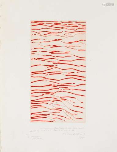 Piero DORAZIO (1927-2005) - Poursuite rouge, 1/2 - Gravure -...