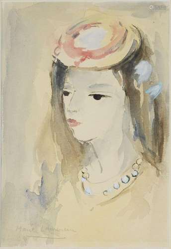 Marie LAURENCIN (1883-1956) - Jeune femme au collier de perl...