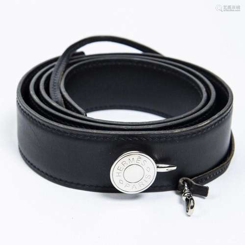 HERMES - Ceinture en veau box noir – Fermeture par lien sur ...