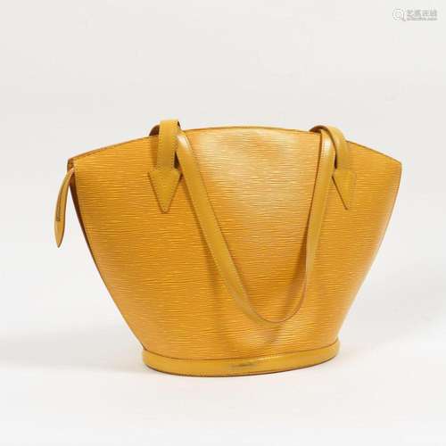 LOUIS VUITTON -Sac Saint Jacques en cuir épi jaune – Intérie...