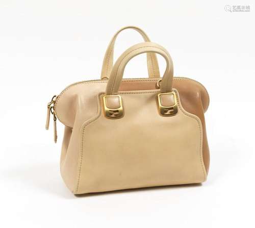 FENDI - Petit sac bowling en veau lisse tricolor beige camel...