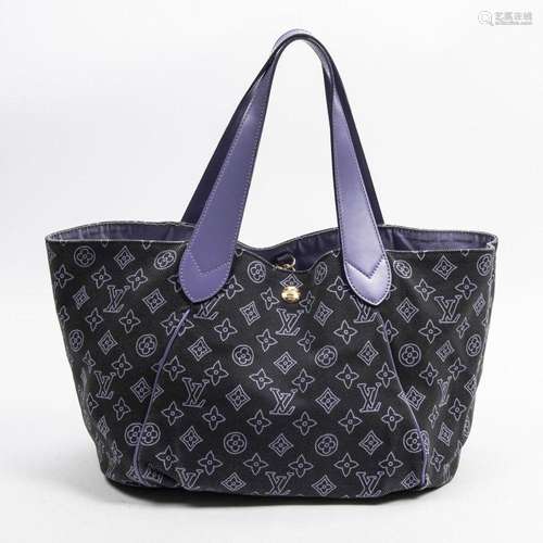 LOUIS VUITTON -Sac cabas modèle Ipanema en toile de coton et...