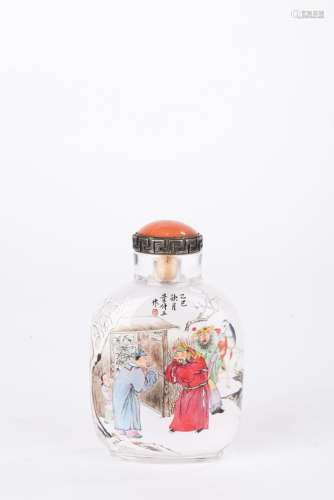 Chinese Glass Inside painted 'character story' snuff...