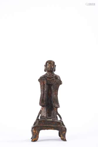Chinese Standing Statue of a Taoist Boy, Ming period