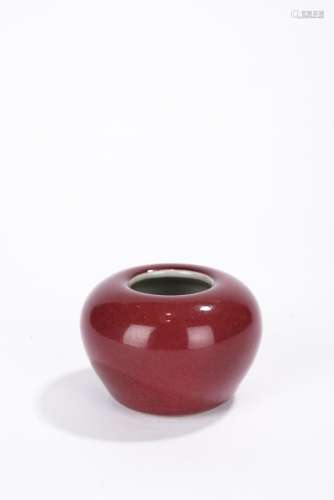 Chinese Qing Period red glazed Waterpot