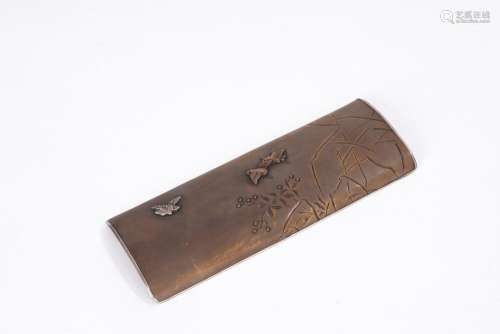 Chinese Copper inlaid silver arm rest