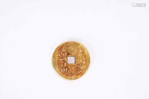 Chinese Archaic Gold 'two figures' Coin