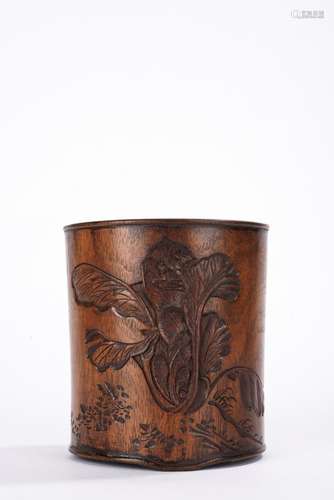 Chinese hualiwood Cabbage Brushpot