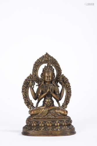 Himalayan Copper Alloy four-armed Buddhist Deity