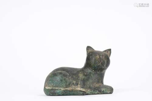 A Rare Ming period Chinese bronze Model of Cat