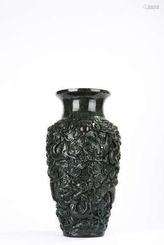 Chinese Jasper Dragon and Cloud Vase