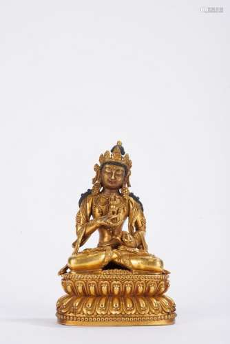 Gilt Bronze Seated Statue of Vajrasattva, Ming Dynasty