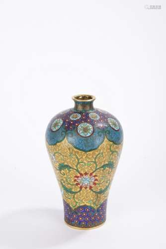 Chinese Qing Cloisonne Enamel Treasure Meiping Vase