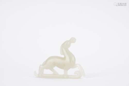 Chinese white jade horse carving