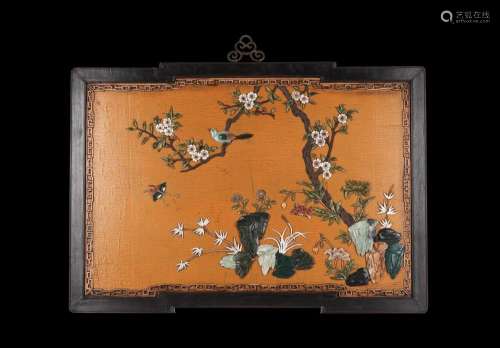 Large Chinese Hundred Treasures Inlaid 'Flowers' Han...