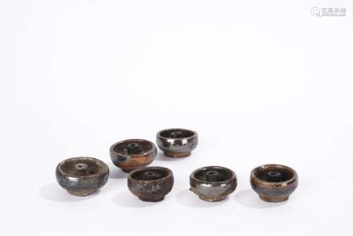 Group of Six Ceramic Incense Bowl Stands
