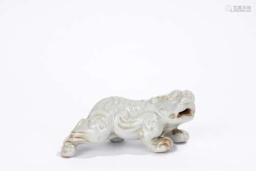 Chinese White Glazed Mythical Beast