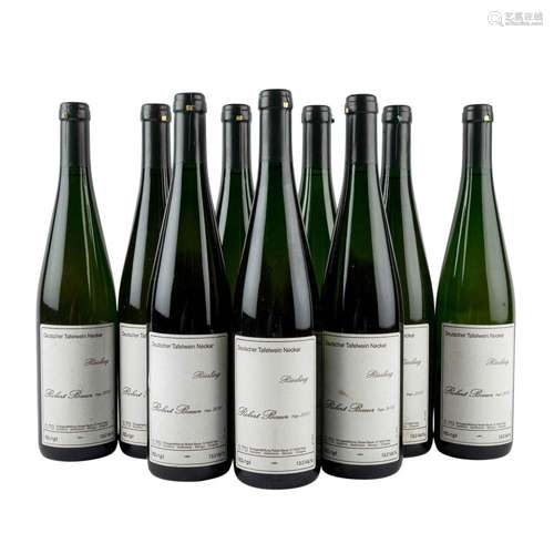 DEUTSCHER TAFELWEIN NECKAR 9 Flaschen ROBERT BAUER RIESLING ...