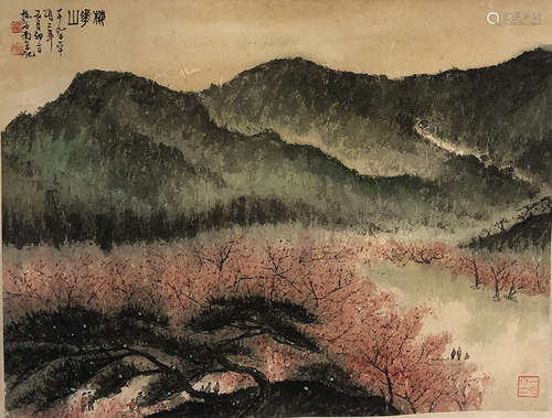 傅抱石 梅花山 纸本立轴