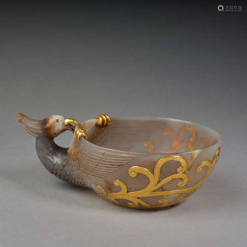 A Phoenix shaped agate bowl,Liao Dynasty