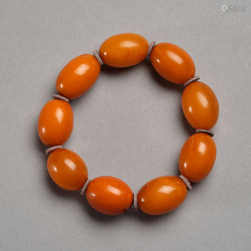 An amber bracelet,beads diameter 1.2mm