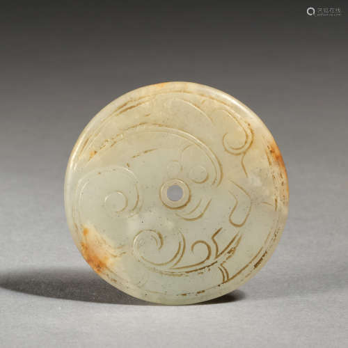 A white jade pendant,Qing dynasty