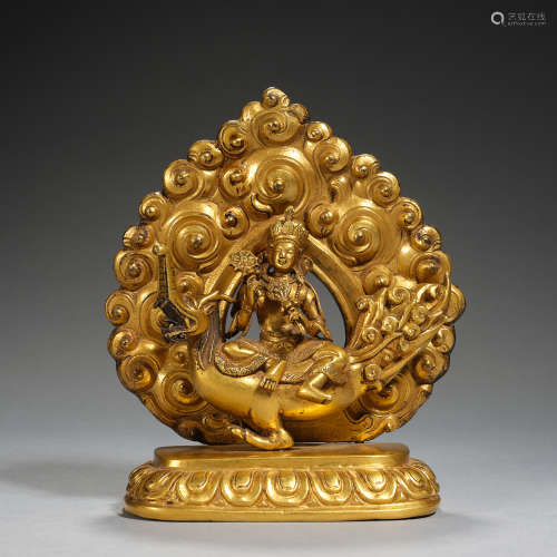 A gilt copper alloy figure of buddha tibet