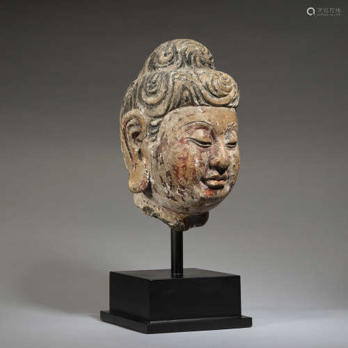 A Rare Stone Head of Buddha, Tang dynasty