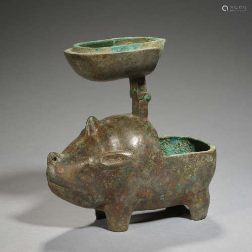 A bronze candle stand,Warring states
