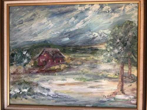 OIL ON CANVAS OF LANDSCAPE SIGNED by PN ZOLI
