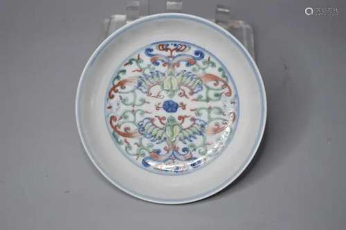 CHINESE PORCELAIN DOUCAI PHOENIX PLATE