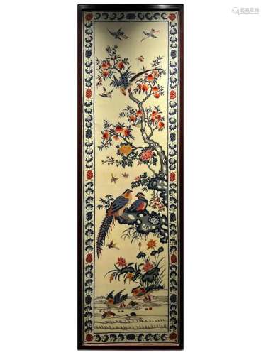 CHINESE EMBRODIERY TAPESTRY OF BIRD AND FLOWER