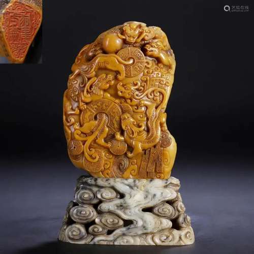 CHINESE SOAPSTONE TIANHUANG DRAGON OFFICAL SEAL