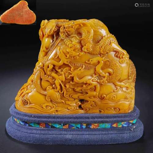 CHINESE SOAPSTONE TIANHUANG DRAGON OFFICAL SEAL