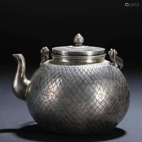 JAPANESE SILVER TEA POT