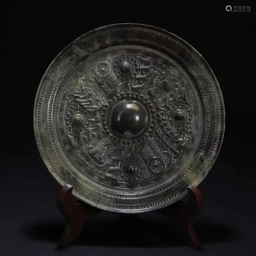 CHINESE ANCIENT BRONZE ROUND MIRROR