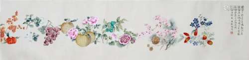 CHINESE SCROLL PAINTING OF FLOWER SIGNED BY LIN HUIYIN